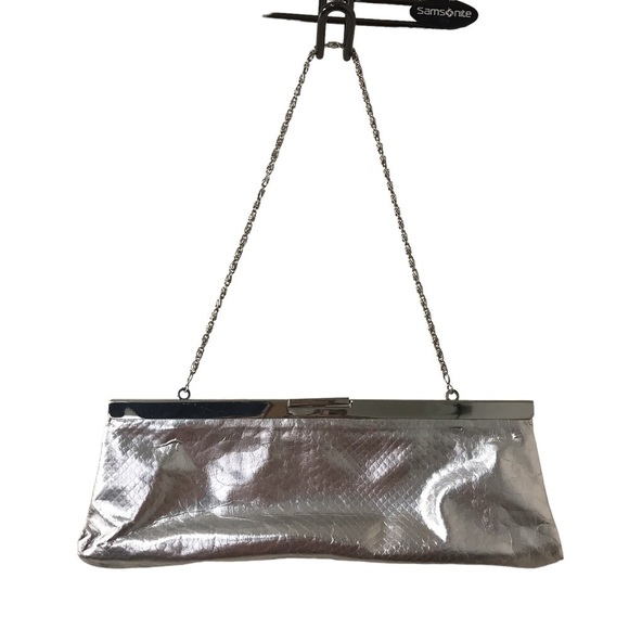 Kate Landry silver shoulder chain purse - Picture 2 of 11